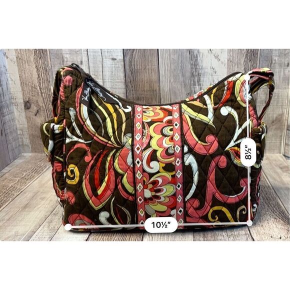 Vera Bradley Puccini Print Large Maggie Crossbody Quilted Handbag Colorful Flora - Picture 11 of 16